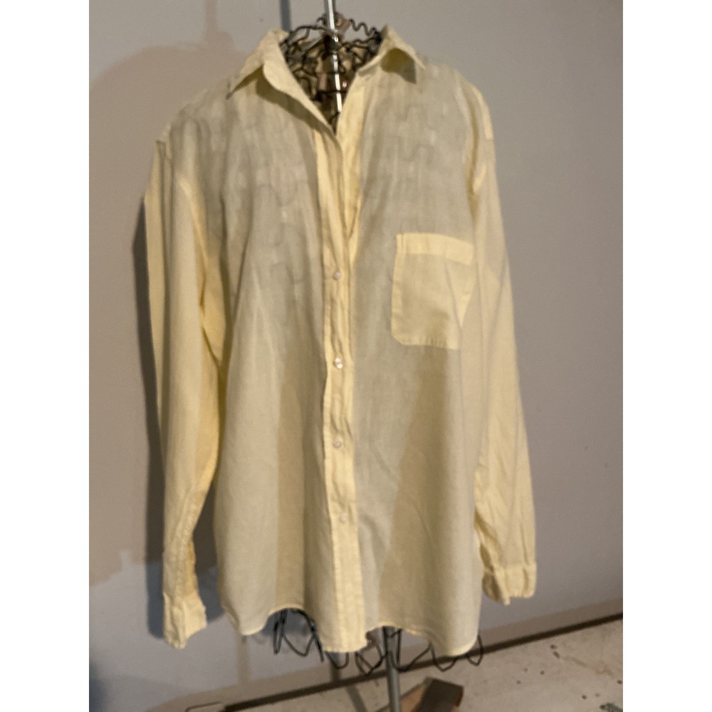 Grayson The Hero Button Down Shirt Pale Yellow 100% Cotton Size 04 L